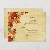 紅葉素朴結婚の 出欠カード (正面/裏面)