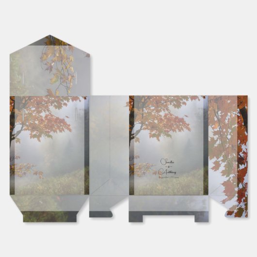 紅葉素朴結婚式の引き出物ボックス フェイバーボックス (見開き)