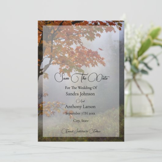 紅葉素朴結婚式の日付の保存 セーブザデート (スタンド正面)