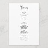 紅葉結婚のウェルカムレター&旅程 プログラム (裏面)