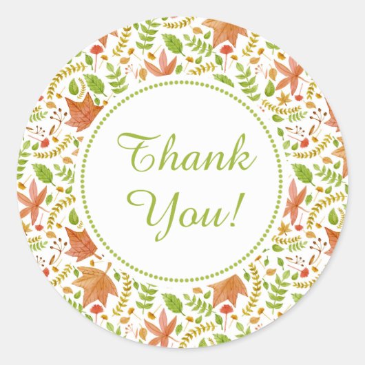 紅葉結婚のブライダルシャワーラウンド ラウンドシール (正面)