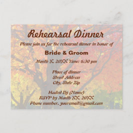 紅葉結婚のリハーサル夕食葉書 ポストカード