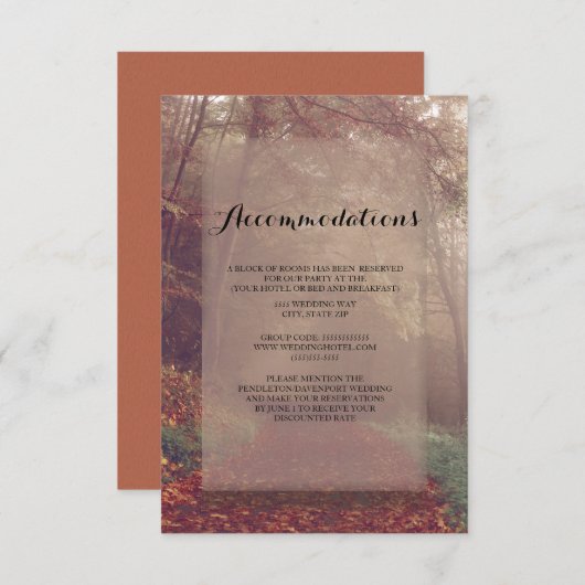 紅葉結婚の宿泊 エンクロージャーカード (正面/裏面)