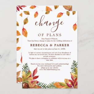 紅葉結婚の延期 招待状