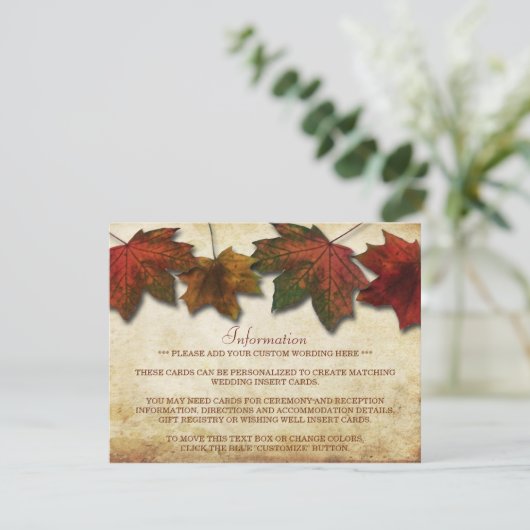 紅葉結婚の挿入カード エンクロージャーカード (スタンド正面)