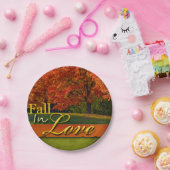 紅葉結婚の秋の秋かわいらし写真 ペーパープレート (パーティー)