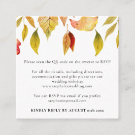 紅葉結婚のQRコードRSVPスクエア エンクロージャーカード