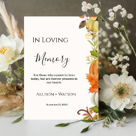 紅葉結婚カボチャの愛情のメモリーサイン 台座サイン