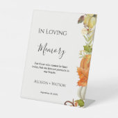 紅葉結婚カボチャの愛情のメモリーサイン 台座サイン (正面)