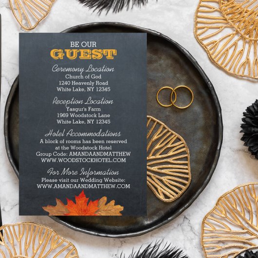 紅葉結婚シャルボード情報カード エンクロージャーカード