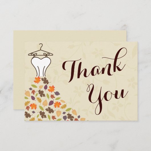 紅葉結婚ズドレスありがとう サンキューカード (正面/裏面)