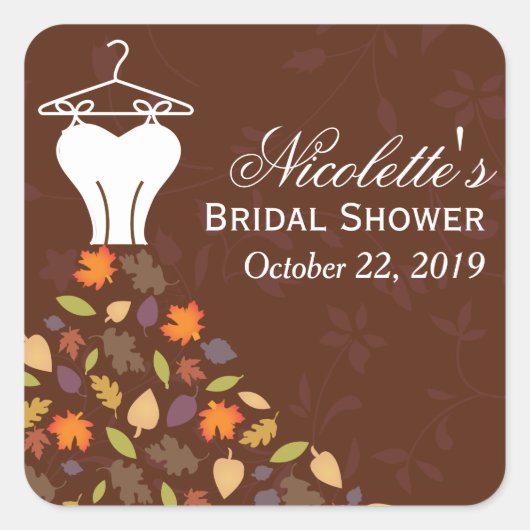 紅葉結婚ズドレスブライダルシャワー スクエアシール (正面)