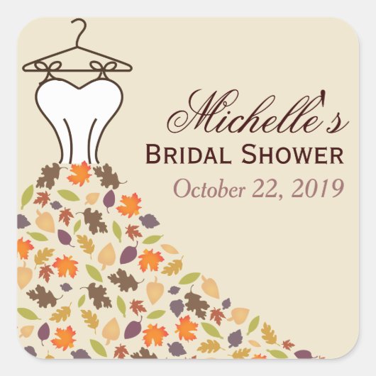 紅葉結婚ズドレスブライダルシャワー スクエアシール (正面)