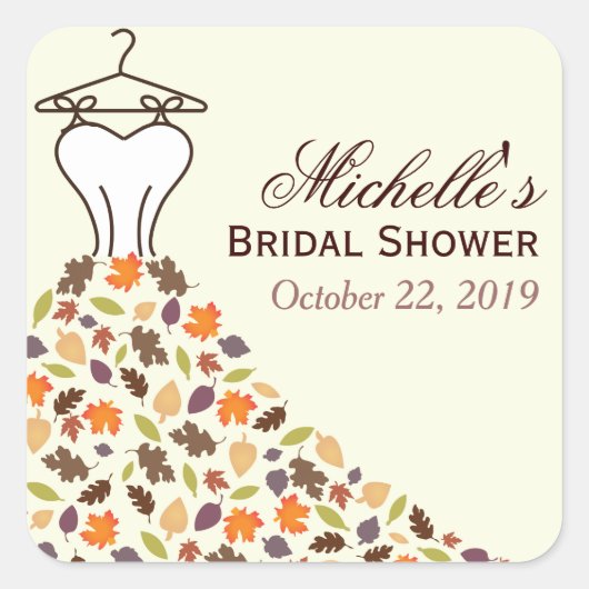 紅葉結婚ズドレスブライダルシャワー スクエアシール (正面)