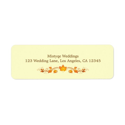 紅葉結婚差出人住所ラベル ラベル (正面)