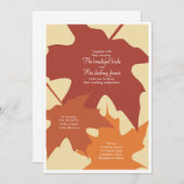 紅葉結婚式招待状-オレンジ 招待状 (正面/裏面)