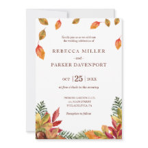 紅葉結婚式招待状