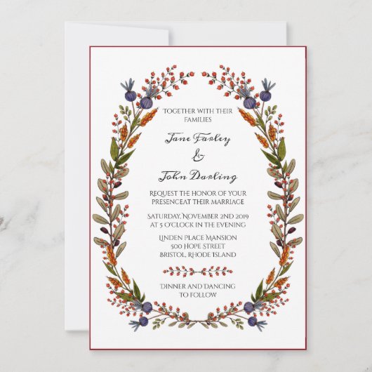 紅葉結婚式招待状 招待状 (正面)