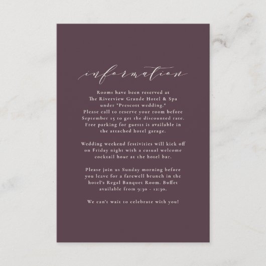 紅葉結婚秋の梅の情報 エンクロージャーカード (正面)