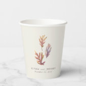 紅葉結婚秋パーソナライズされた梅 紙コップ (裏面)