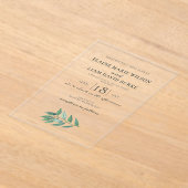 紅葉結婚緑 アクリル招待状 (レイダウン)