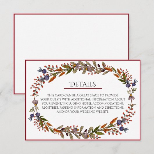 紅葉結婚詳細 招待状 (正面/裏面)