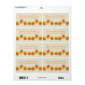 紅葉縁どウエディングラベル、オレンジ/黄色 ラベル (フルシート)