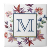 紅葉縁どモノグラム タイル (正面)