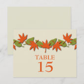 紅葉縁ど表葉書、オレンジ/緑 ポストカード (正面/裏面)