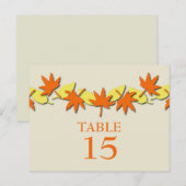 紅葉縁ど表葉書、オレンジ/黄色 ポストカード (正面/裏面)