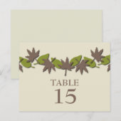 紅葉縁ど表葉書、茶色/緑 ポストカード (正面/裏面)