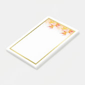 紅葉縁ど金ゴールド |秋季節のメモ帳 ポストイット (アングル)