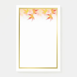 紅葉縁ど金ゴールド |秋季節のメモ帳 ポストイット