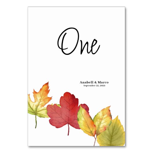 紅葉聖なる書物、 経典結婚のテーブルカード テーブルナンバー (裏面)