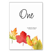 紅葉聖なる書物、 経典結婚のテーブルカード テーブルナンバー (正面)