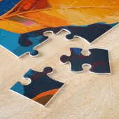 紅葉色彩の鮮やか油抽象芸術紅葉 ジグソーパズル (側面)