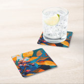 紅葉色彩の鮮やか油抽象芸術紅葉 スクエアペーパーコースター (インサイチュ)