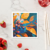 紅葉色彩の鮮やか油抽象芸術紅葉 スタンダードカクテルナプキン (インサイチュ)