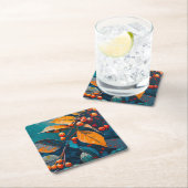 紅葉色彩の鮮やか油自然紅葉 スクエアペーパーコースター (インサイチュ)