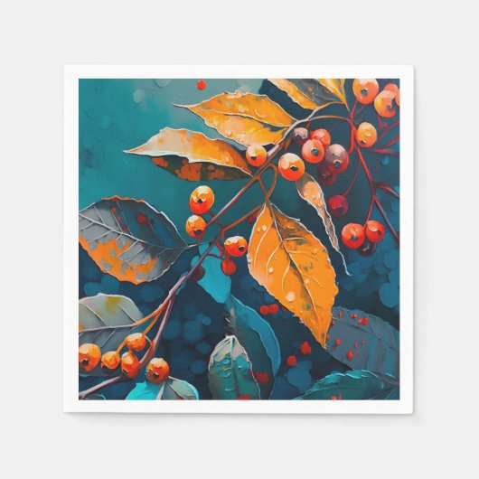 紅葉色彩の鮮やか油自然紅葉 スタンダードカクテルナプキン (正面)