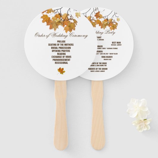 紅葉芸術的結婚式 プログラムハンドファン ハンドファン (正面&裏面)