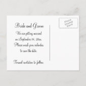 紅葉葉の秋結婚発表 案内ポストカード (裏面)