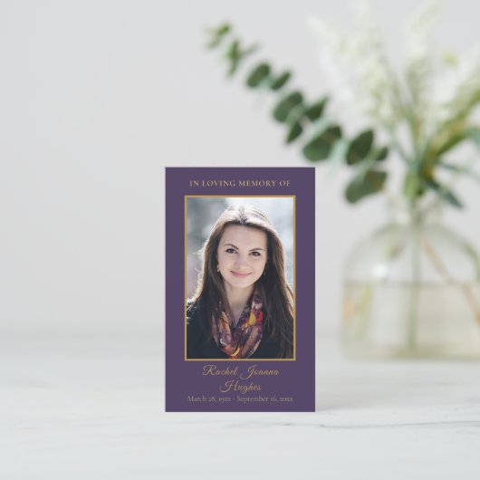 紅葉葬儀記念写真祈りの言葉カード 名刺 (スタンド正面)