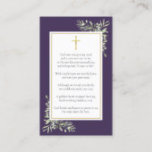 紅葉葬儀記念写真祈りの言葉カード 名刺 (裏面)