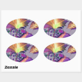 紅葉薄紫 楕円形シール (シート)