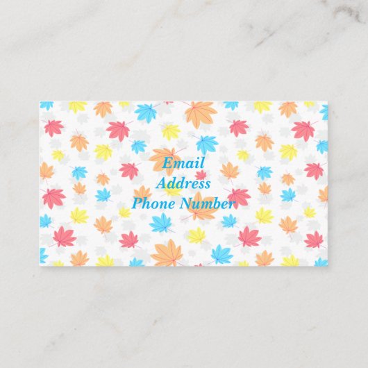 紅葉装飾 名刺 (裏面)