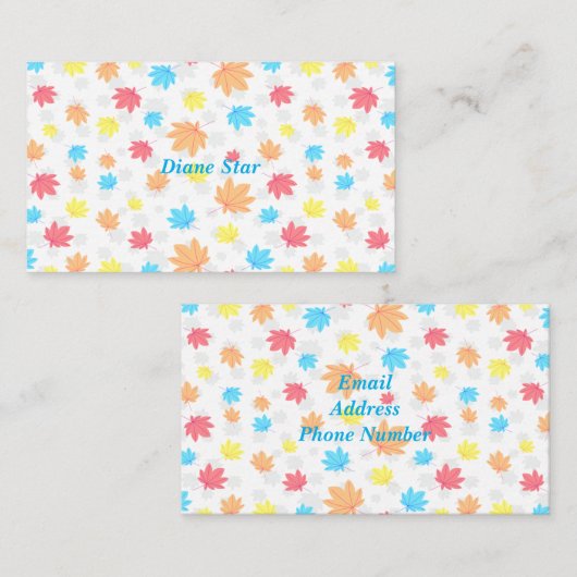 紅葉装飾 名刺 (正面/裏面)