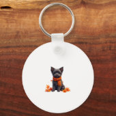 紅葉製のハート付きアフェンピンシェ キーホルダー (正面)