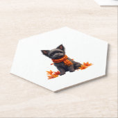 紅葉製のハート付きアフェンピンシェ ペーパーコースター (アングル)