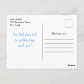 紅葉誕生会の花と青と紺 ポストカード (裏面)